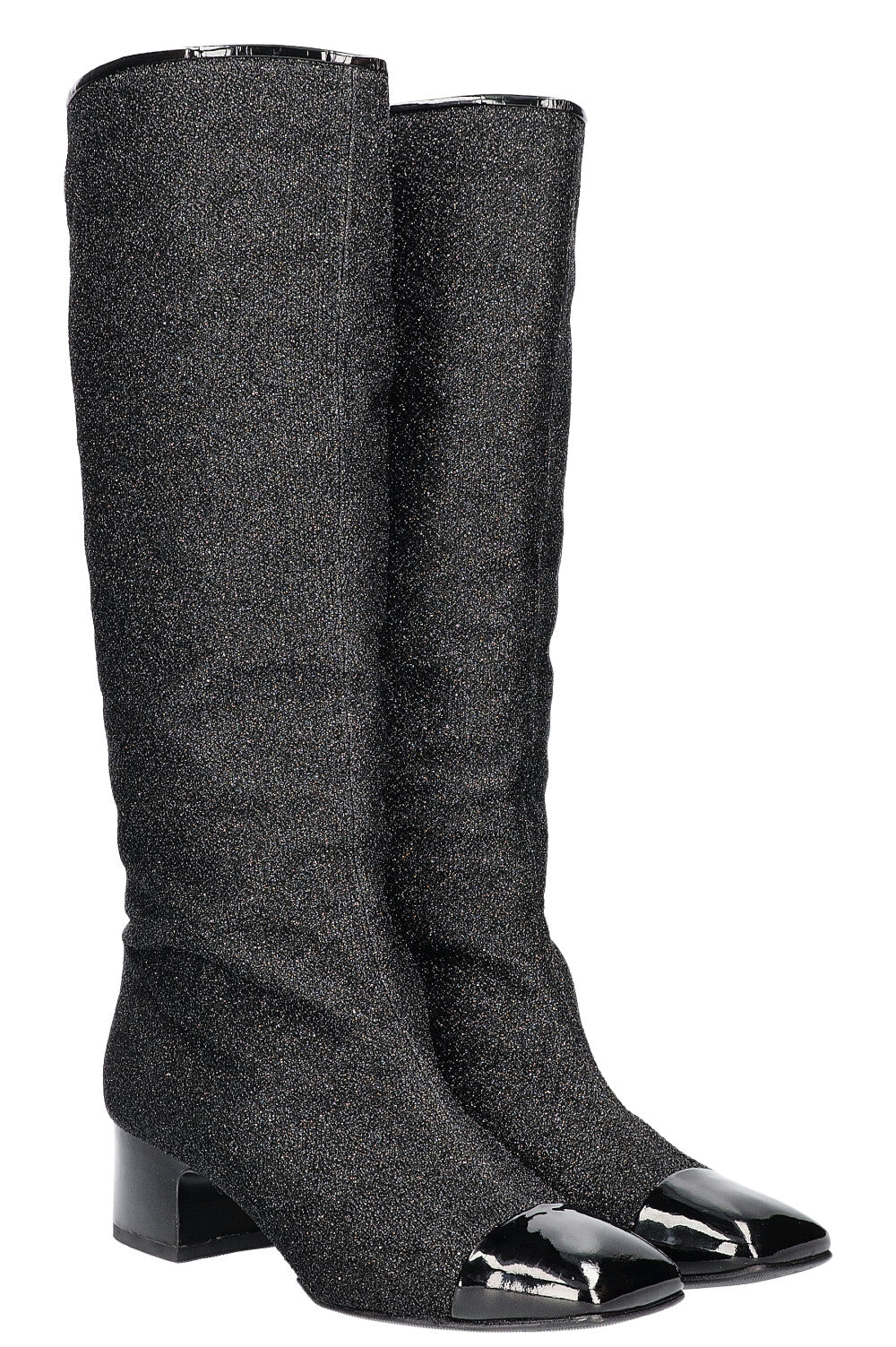 CHANEL Glitter Boots Black FW17$