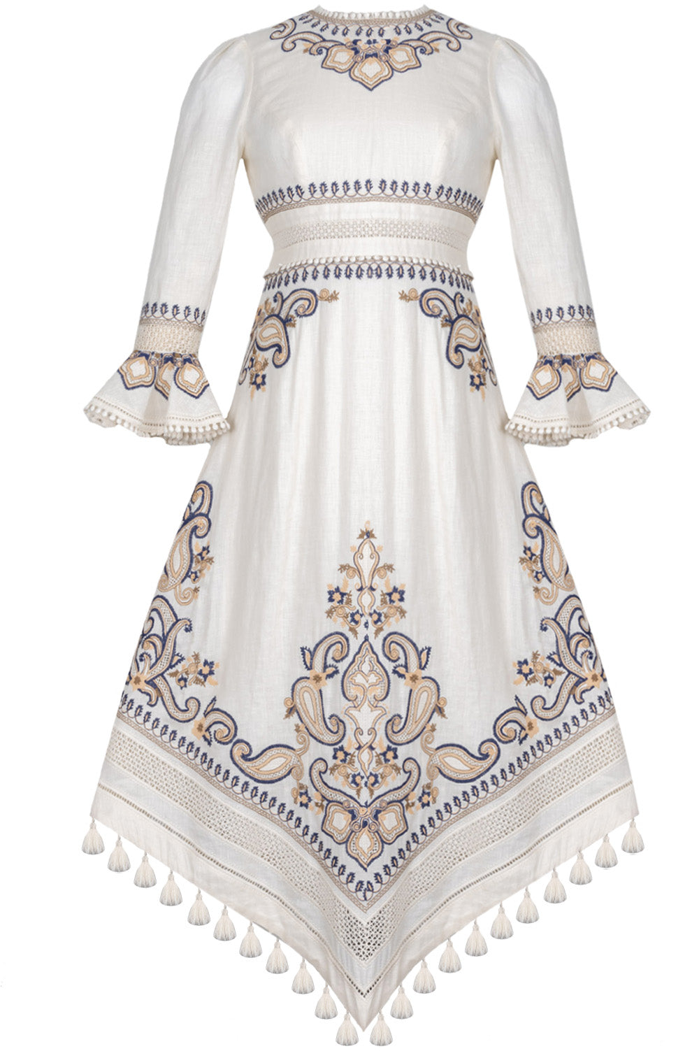 ZIMMERMANN Embroidered Dress Ivory