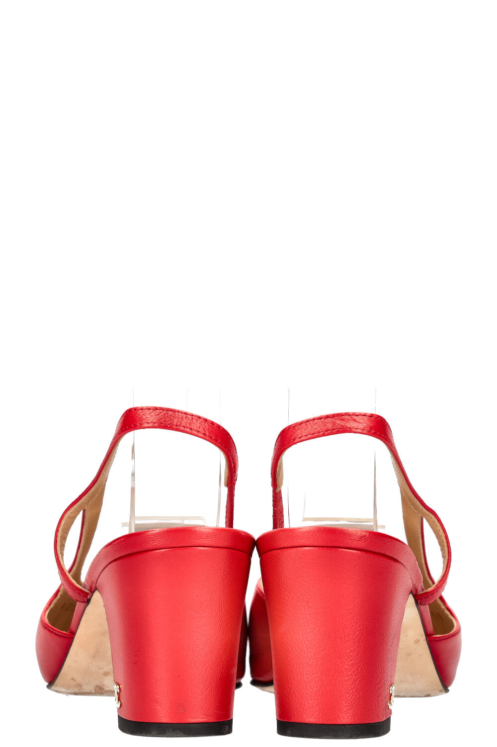 CHANEL Slingback Heels Red