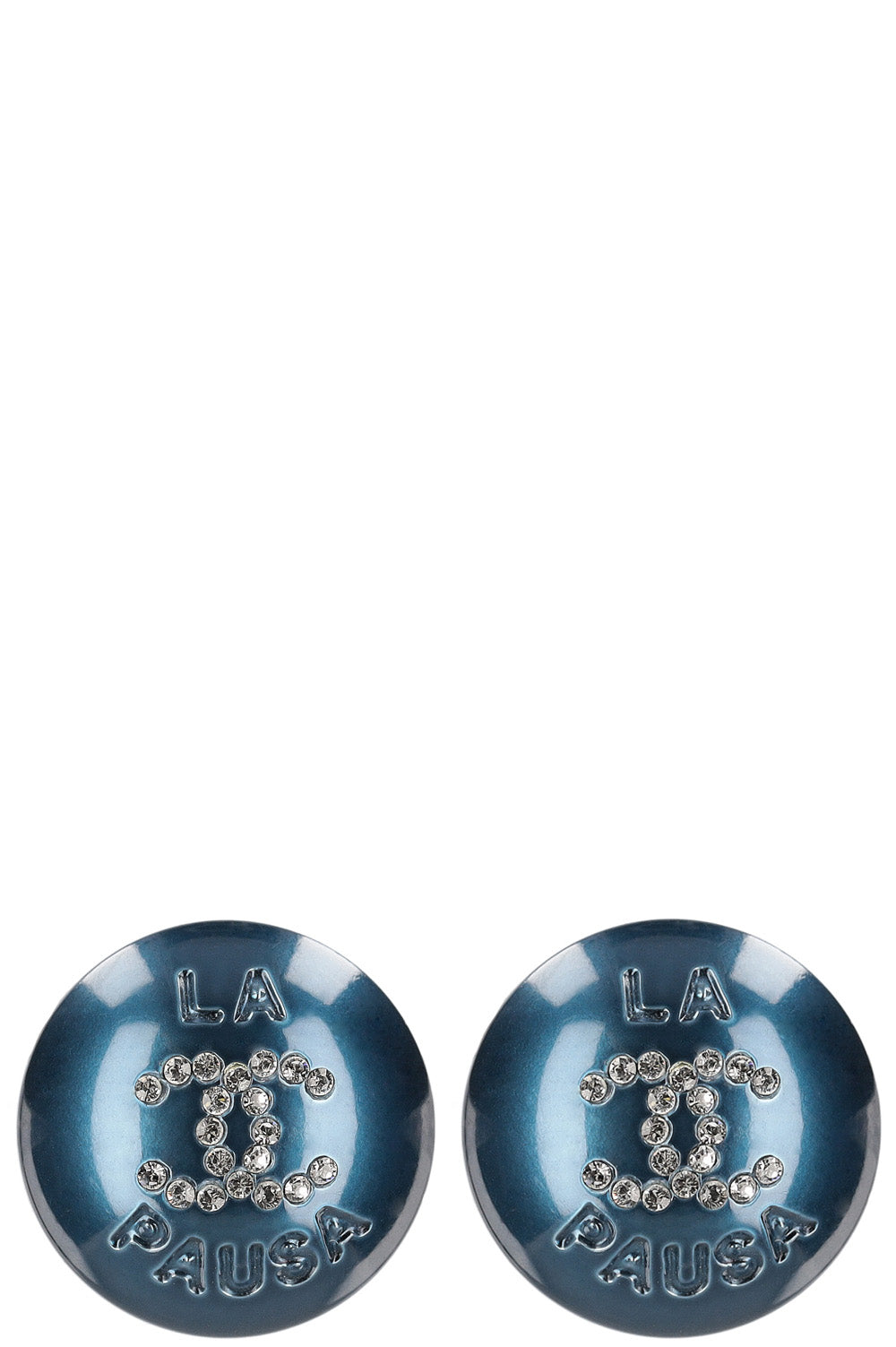 CHANEL CC La Pausa Earrings Blue