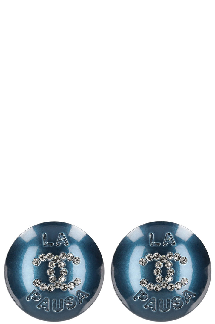 CHANEL CC La Pausa Earrings Blue