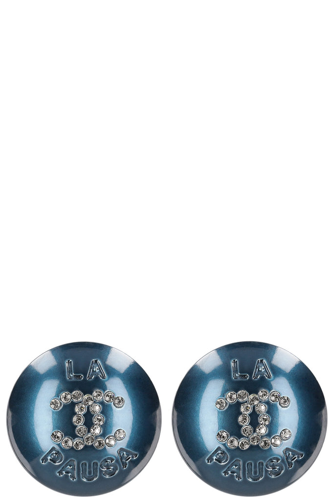 CHANEL CC La Pausa Earrings Blue – REAWAKE