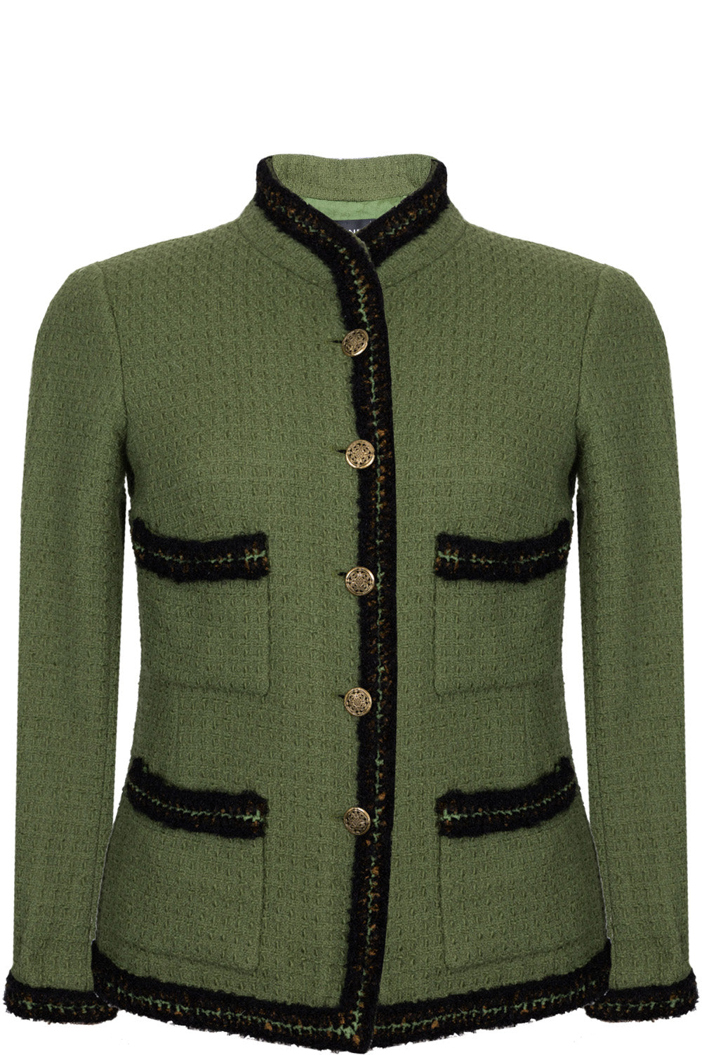 CHANEL Jacket Tweed Green Paris-Shanghai 10A