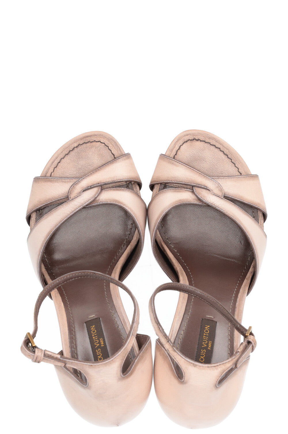 LOUIS VUITTON High Heels Leather Taupe