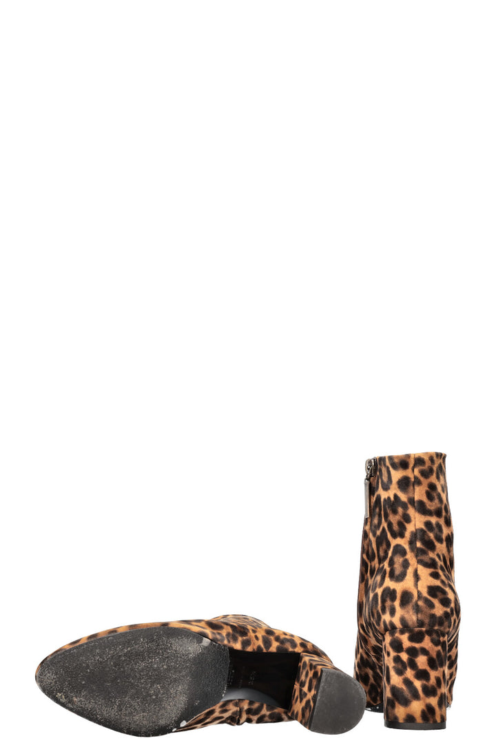 SAINT LAURENT Lou 70 Ankle Boots Leopard