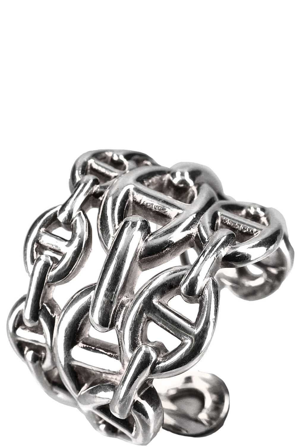 HERMES Chain d'Ancre Enchainée Ring Silver