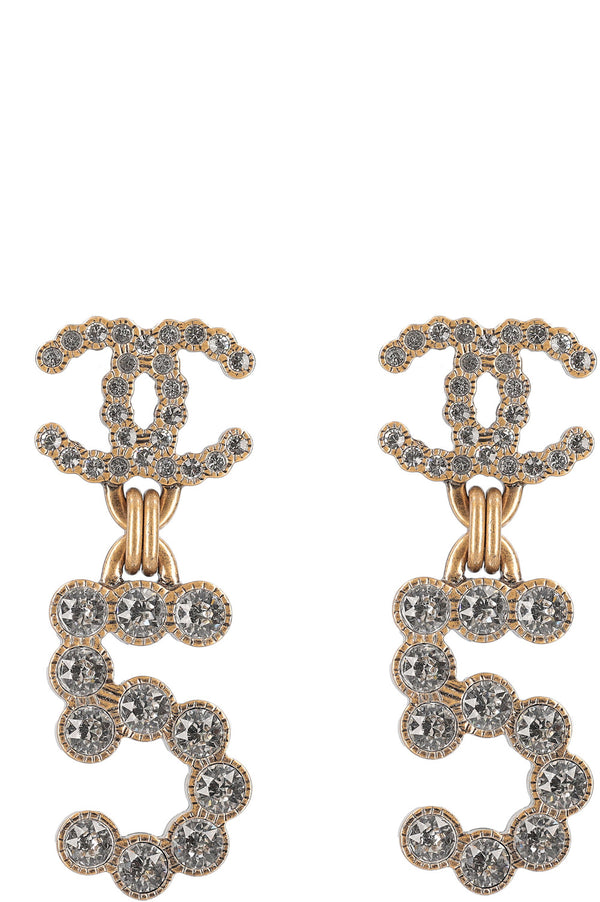 CHANEL No5 CC Earrings Rhinestones