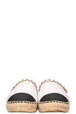 CHANEL Chain Espadrilles White