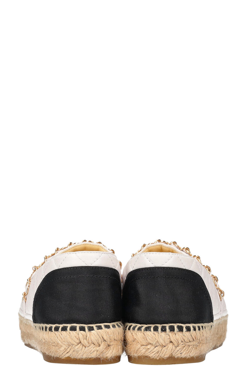 CHANEL Chain Espadrilles White