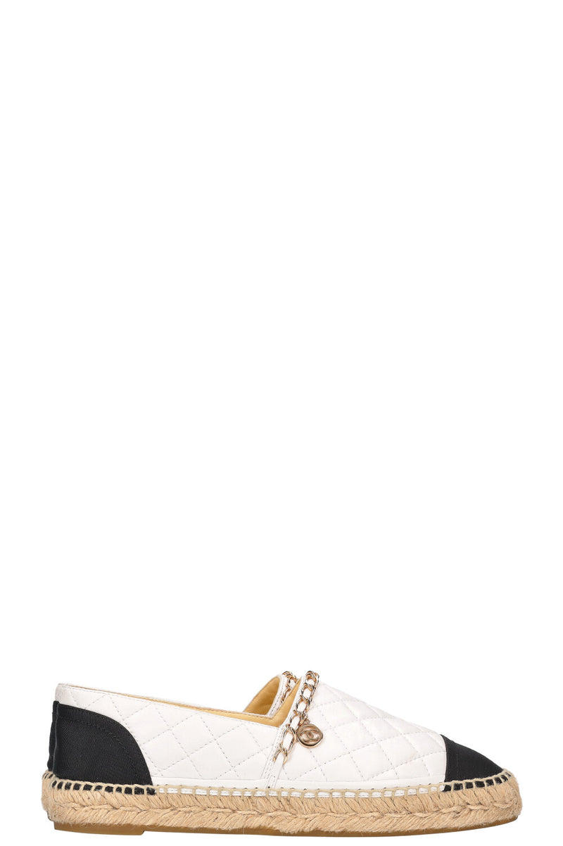 CHANEL Chain Espadrilles White