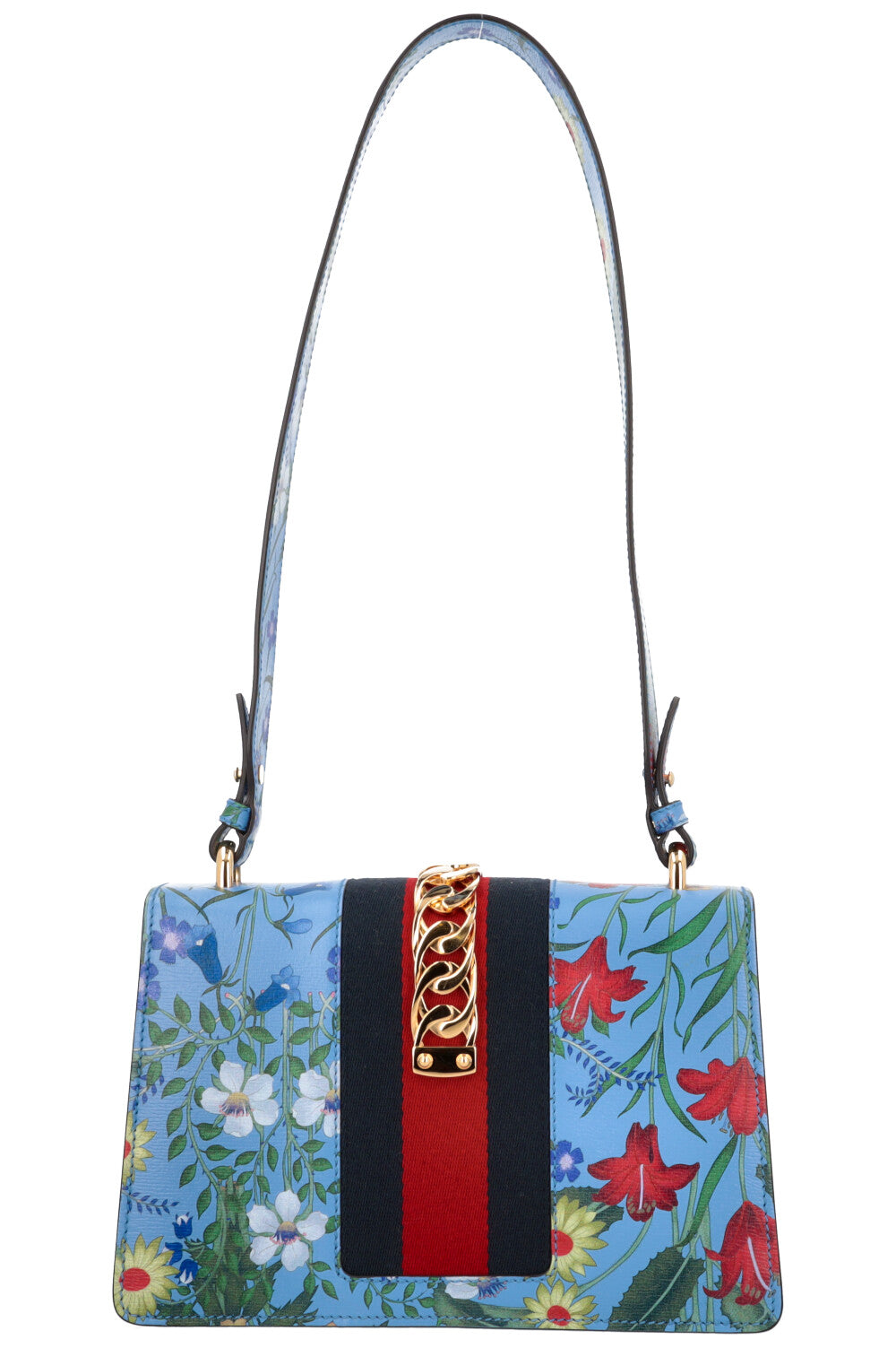 GUCCI Floral Mini Web Sylvie Shoulder Bag Blue – REAWAKE