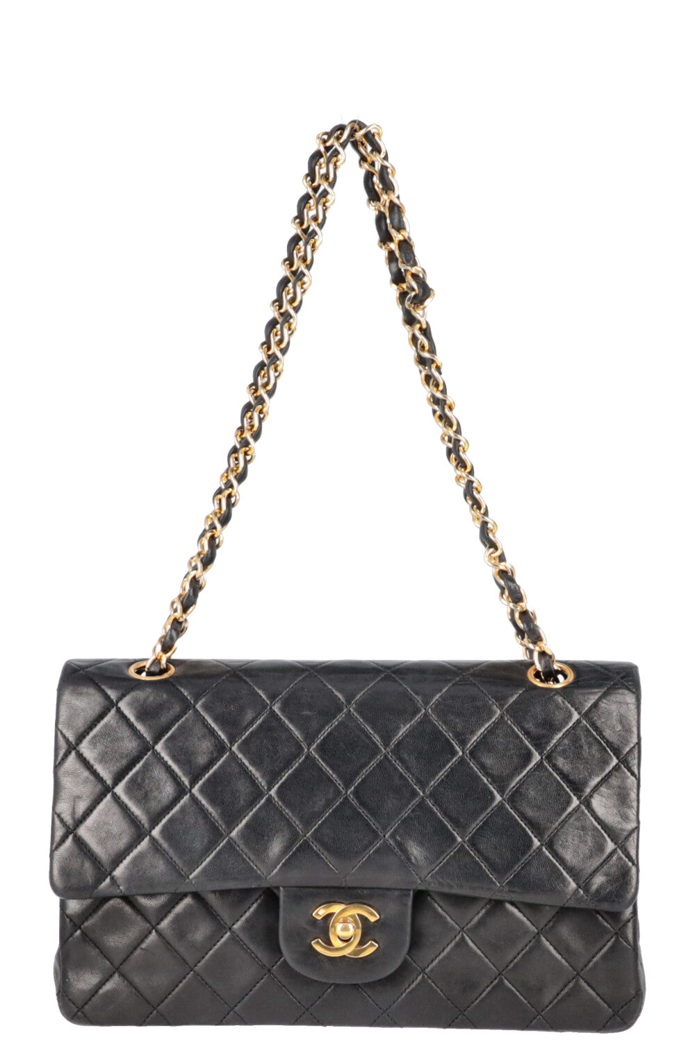 CHANEL Vintage Double Flap Bag Medium Black