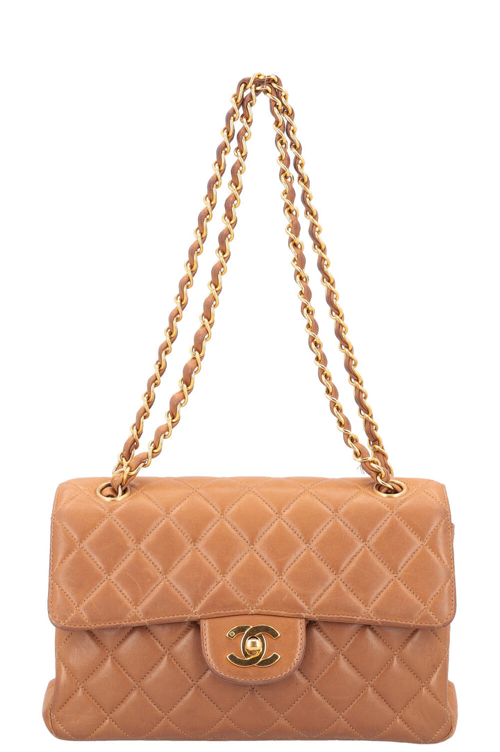 CHANEL Double Sided Flap Bag Small Caramel