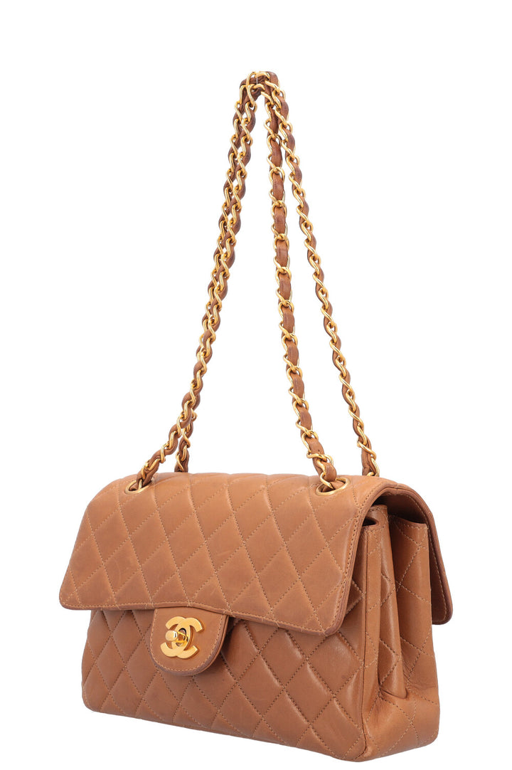 CHANEL Double Sided Flap Bag Small Caramel