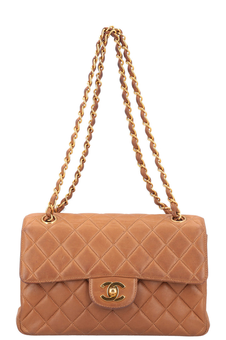 CHANEL Double Sided Flap Bag Small Caramel