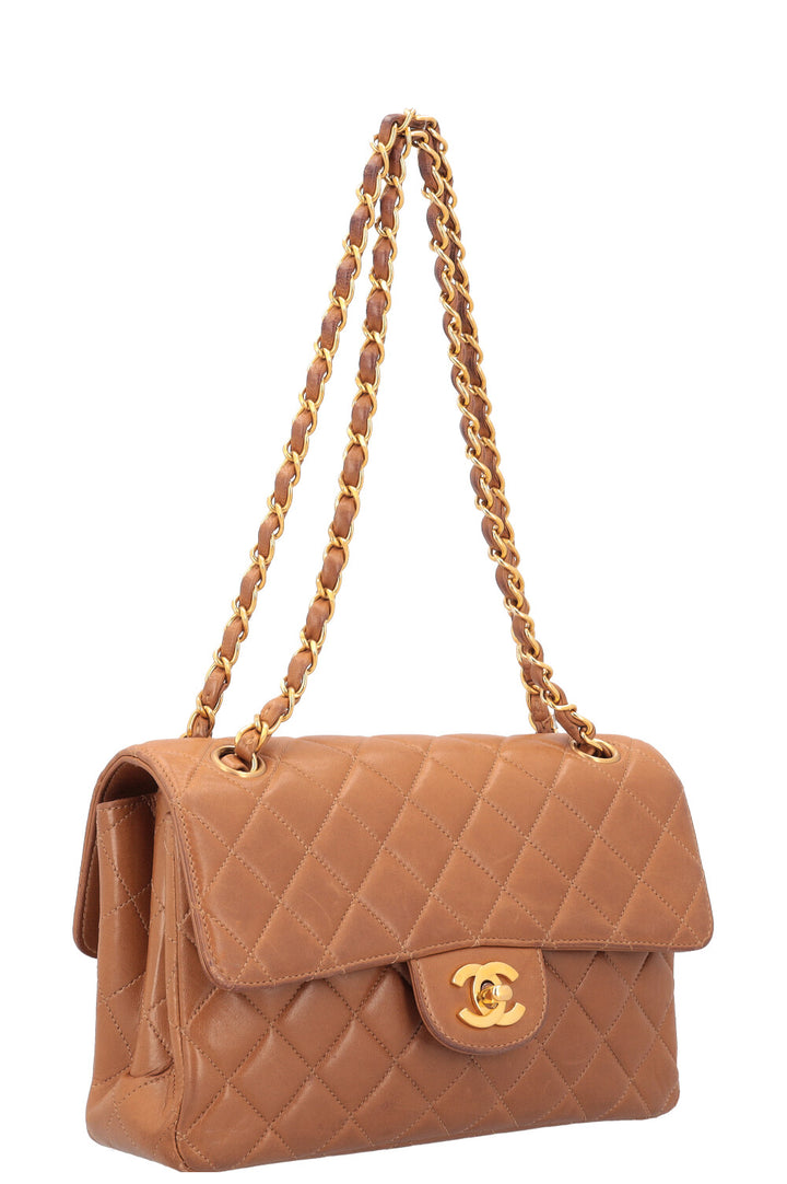 CHANEL Double Sided Flap Bag Small Caramel