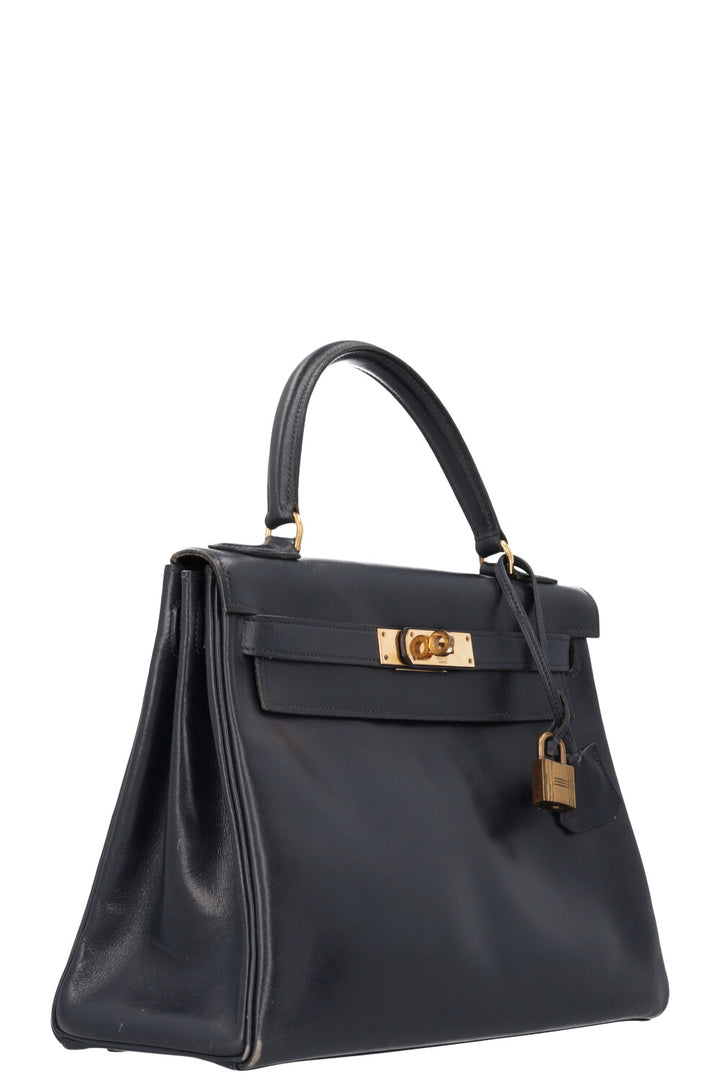 HERMÈS Kelly 28 Box Bleu