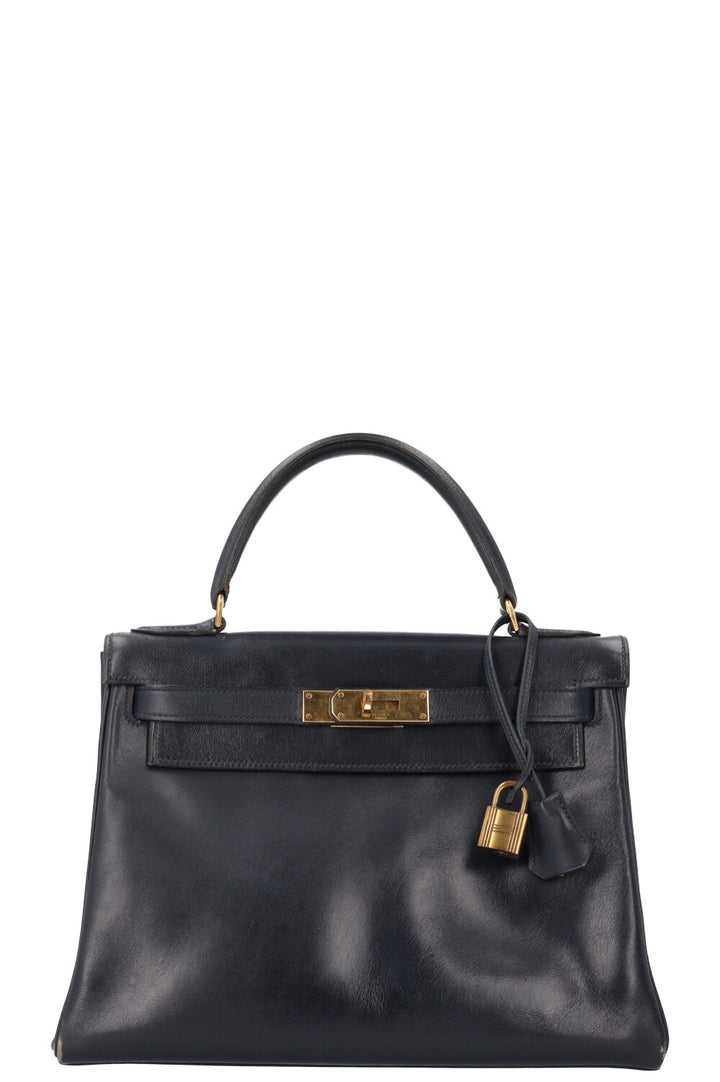 HERMÈS Kelly 28 Box Bleu