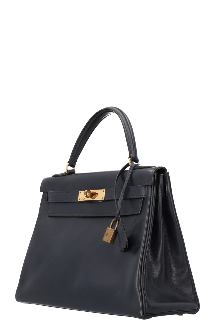 HERMÈS Kelly 28 Box Bleu