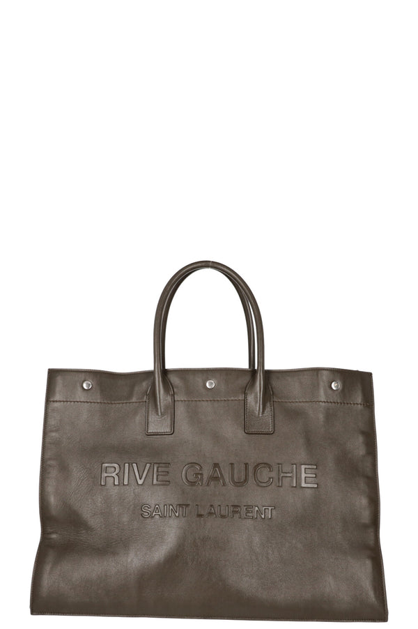 SAINT LAURENT Rive Gauche Tote Bag Leather Green