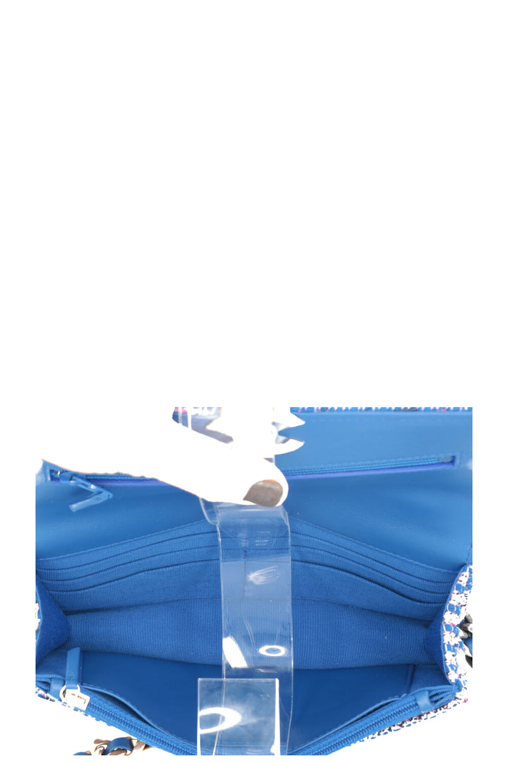 CHANEL 19 WOC Tweed Blue Pink