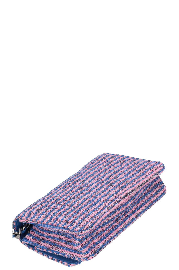CHANEL 19 WOC Tweed Blue Pink