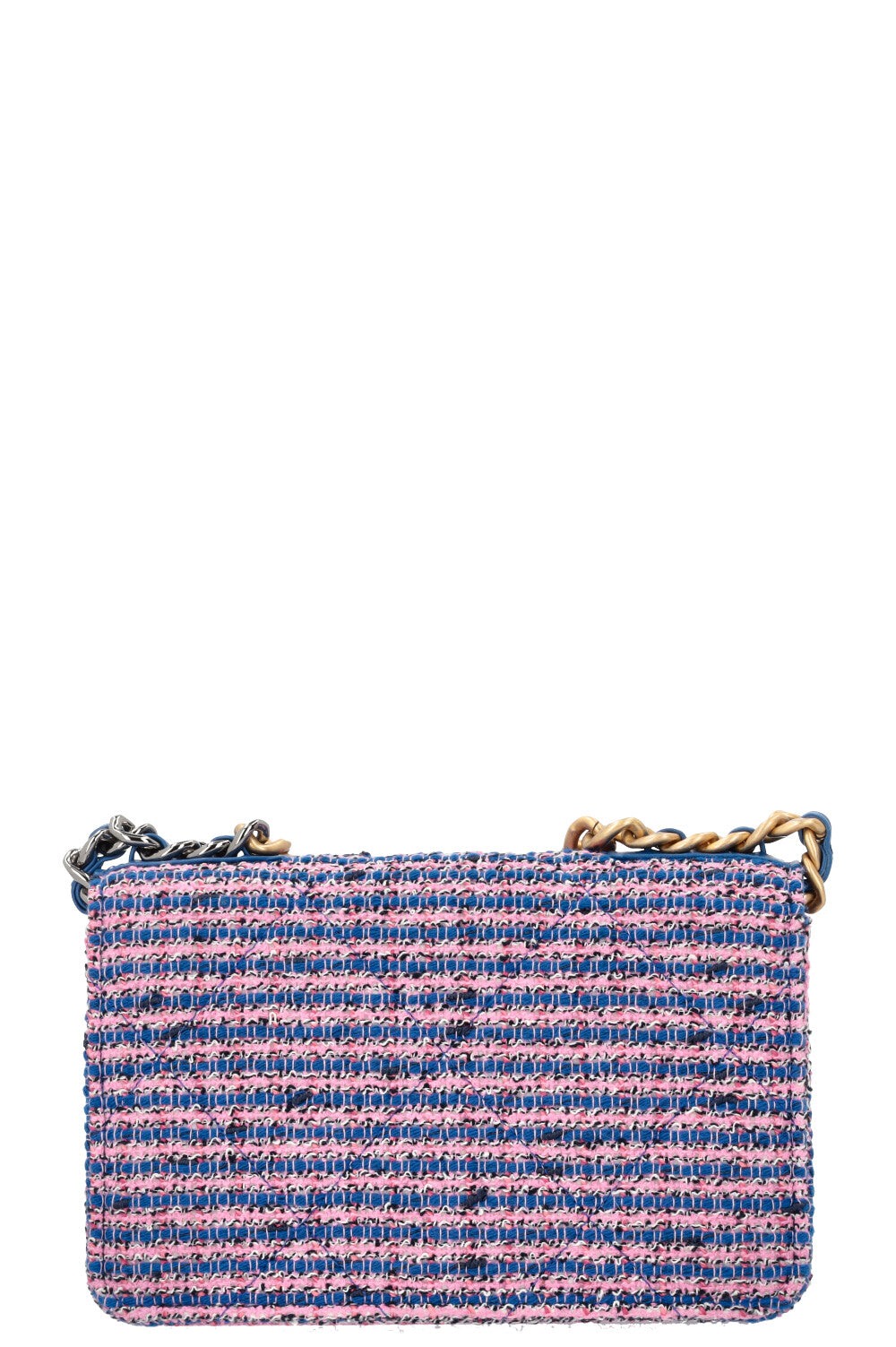 CHANEL 19 WOC Tweed Blue Pink