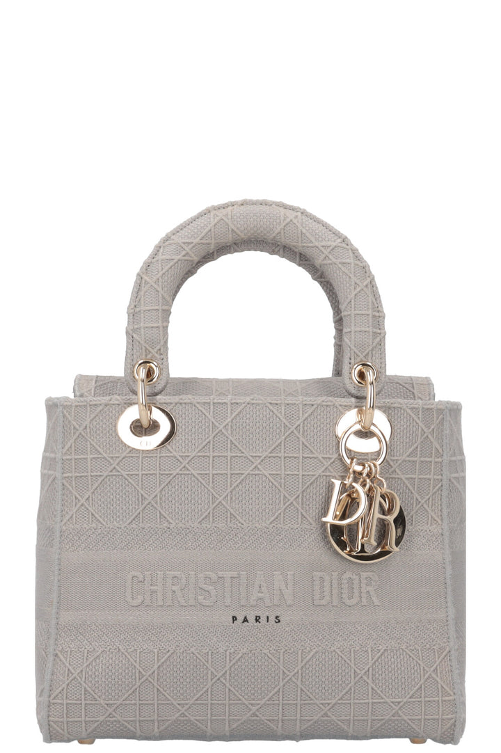 CHRISTIAN DIOR Lady D-Lite Bag Medium Grey