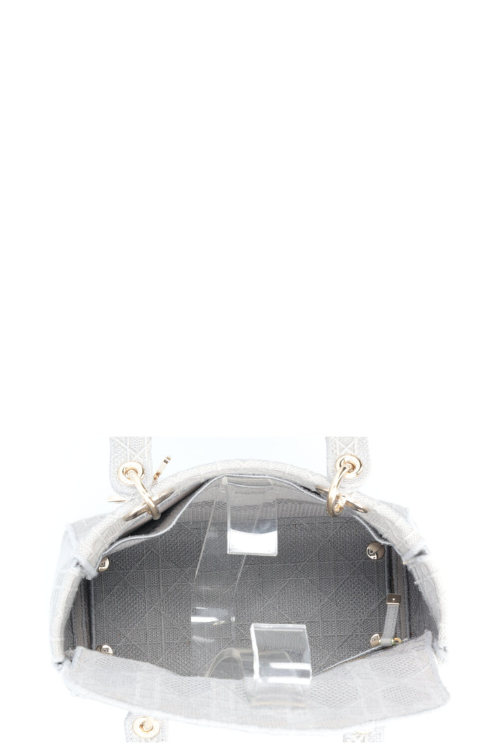 CHRISTIAN DIOR Lady D-Lite Bag Medium Grey