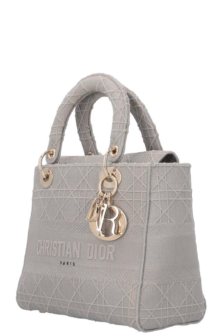 CHRISTIAN DIOR Lady D-Lite Bag Medium Grey