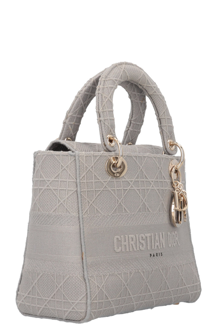 CHRISTIAN DIOR Lady D-Lite Bag Medium Grey