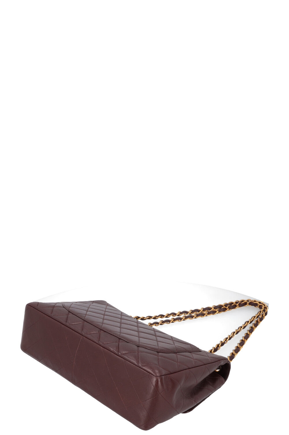 CHANEL Vintage Jumbo Single Flap Bag Burgundy