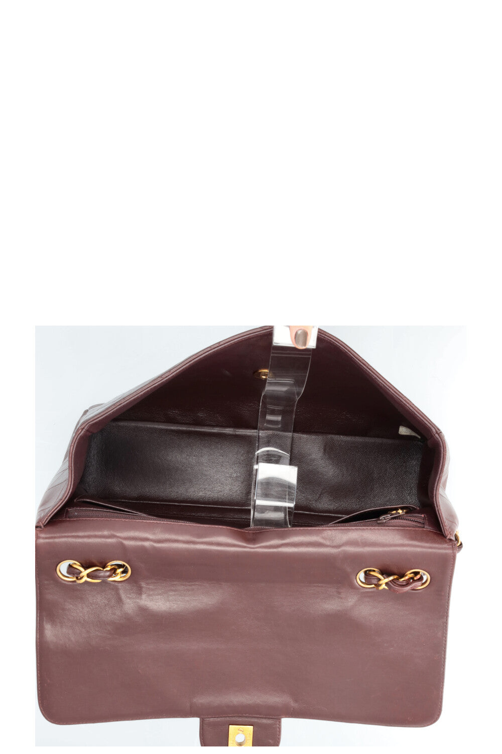 CHANEL Vintage Jumbo Single Flap Bag Burgundy