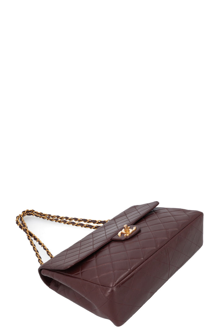 CHANEL Vintage Jumbo Single Flap Bag Burgundy