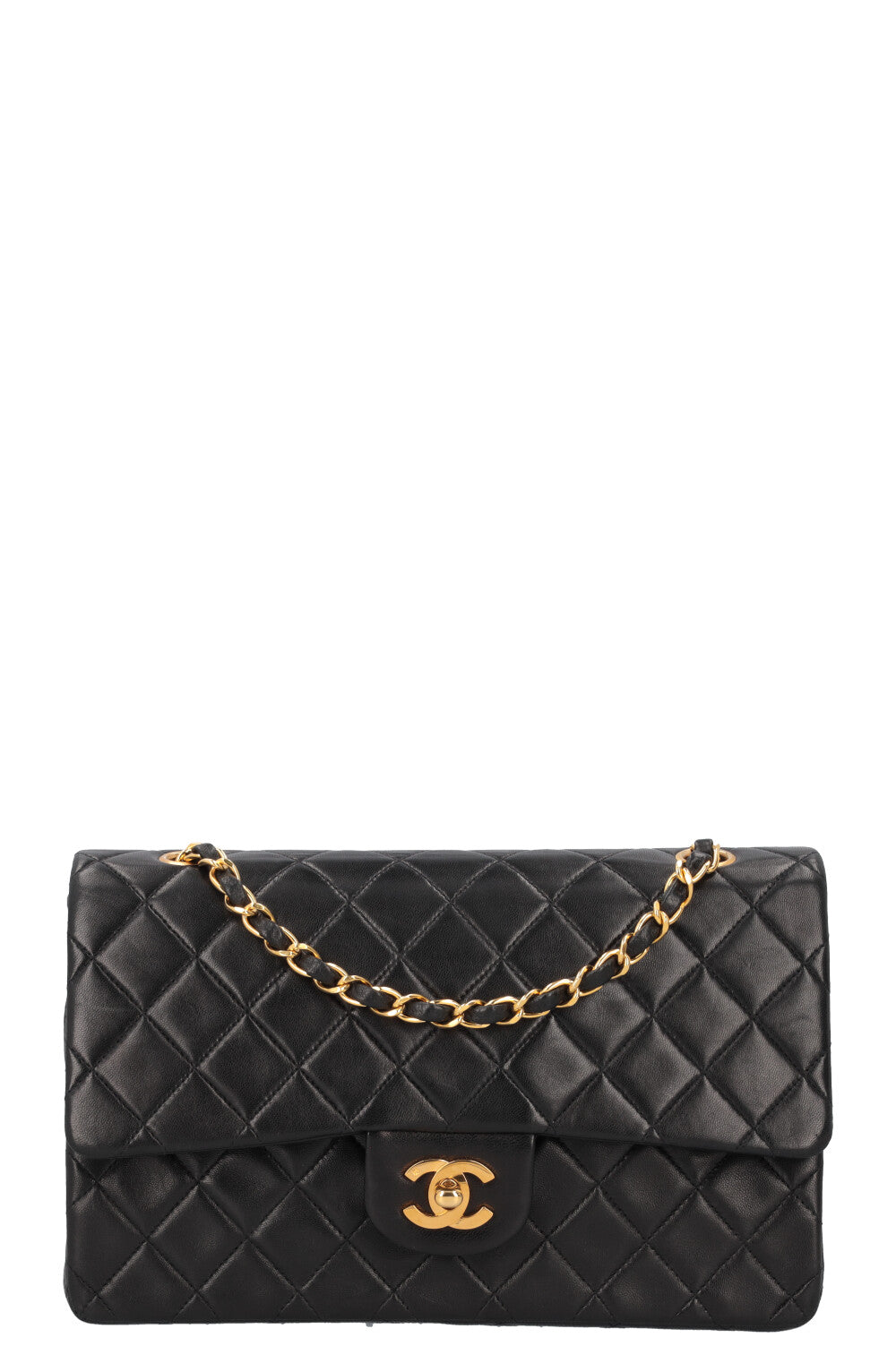 CHANEL Vintage Double Flap Bag Medium Black