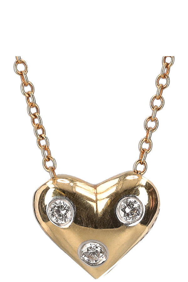 TIFFANY&amp;CO. Heart Necklace Gold Platinum Diamonds
