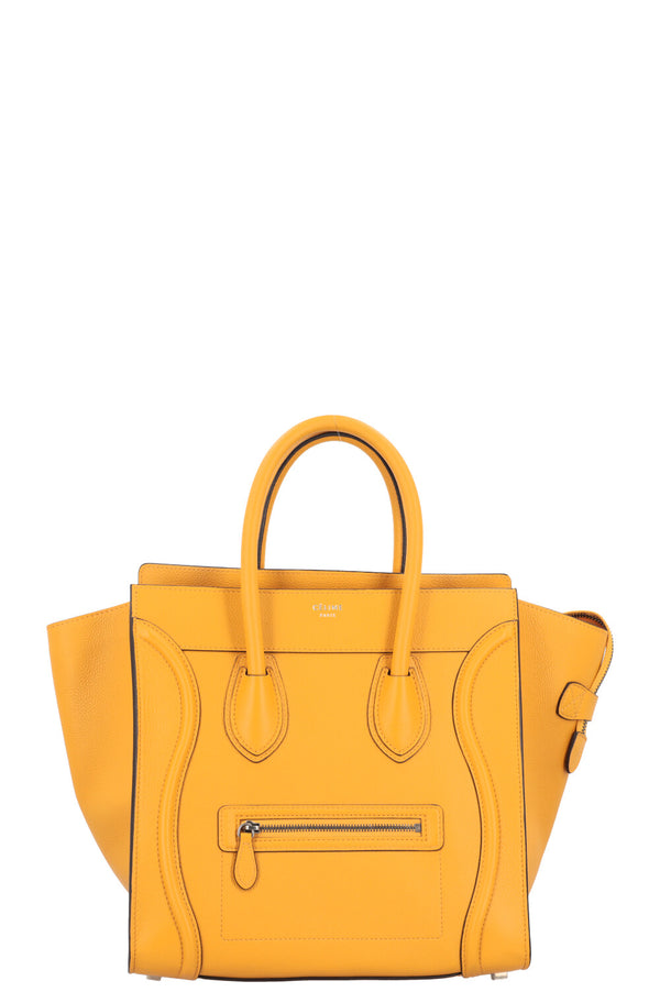 CÉLINE Mini Luggage Bag Leather Yellow