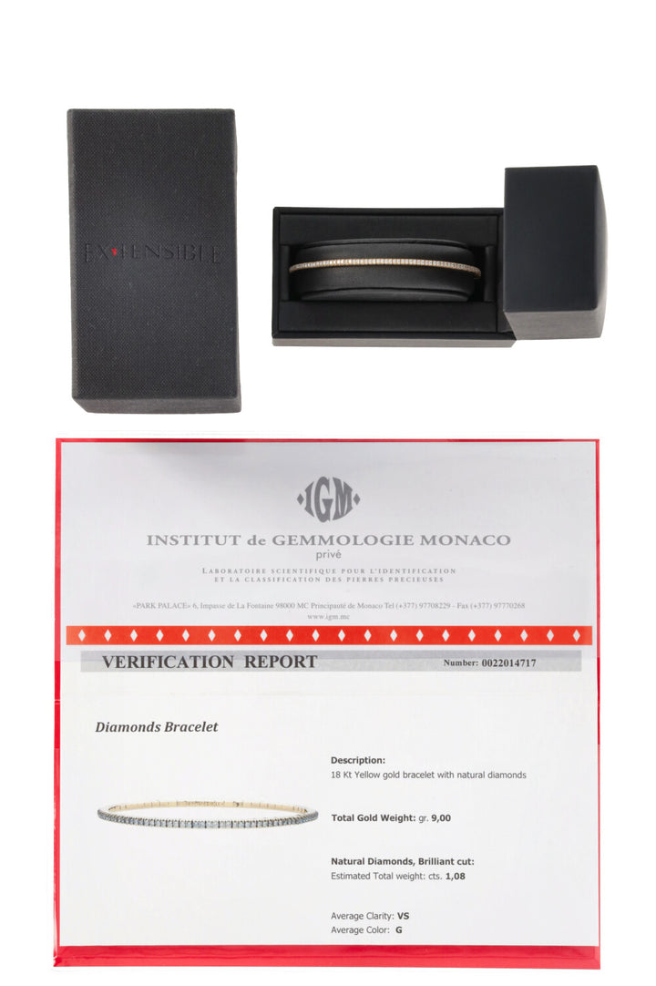 ROBERTO DEMEGLIO Line Extensible 18k Yellow Gold Diamond Bracelet