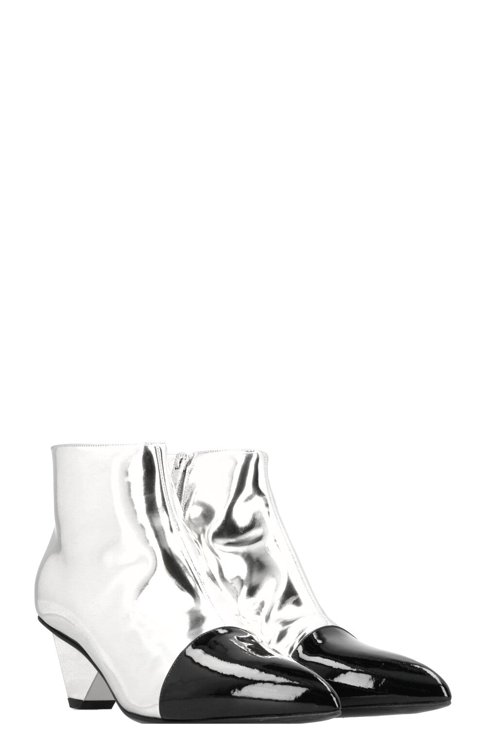 BALMAIN Lucky Boots Silver Leather