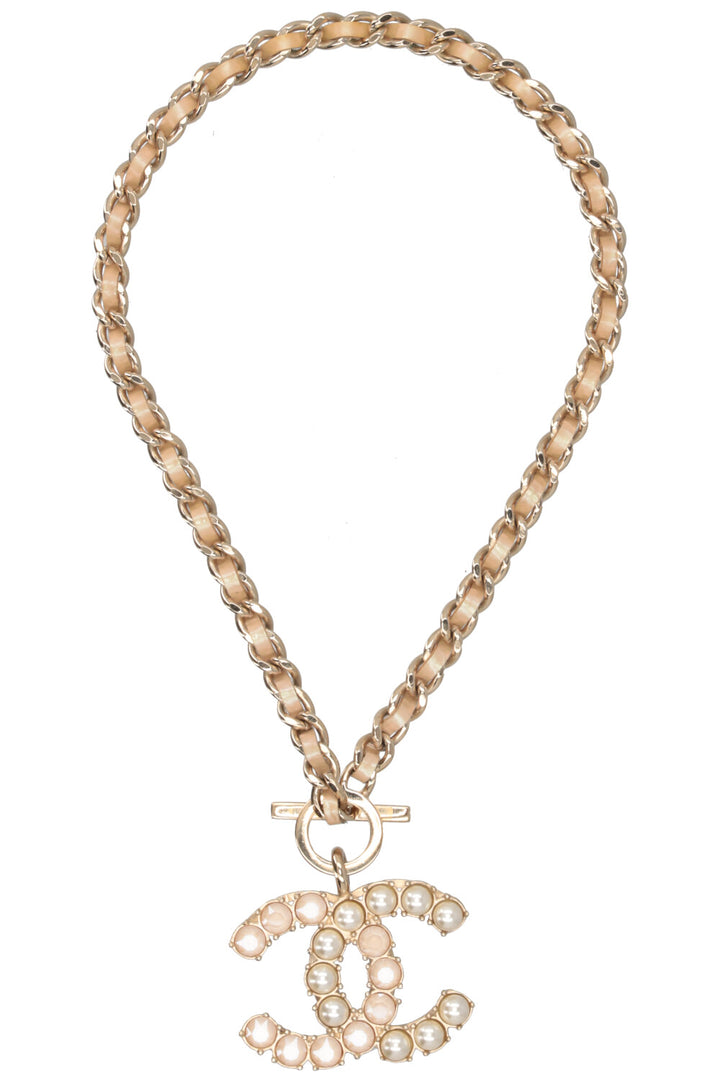 CHANEL CC Pearl Chain Choker 17B