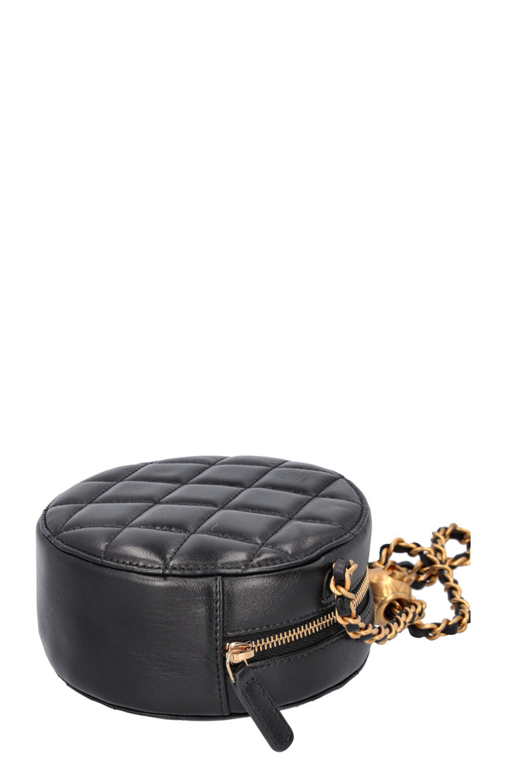 CHANEL Round Crossbody Bag Black