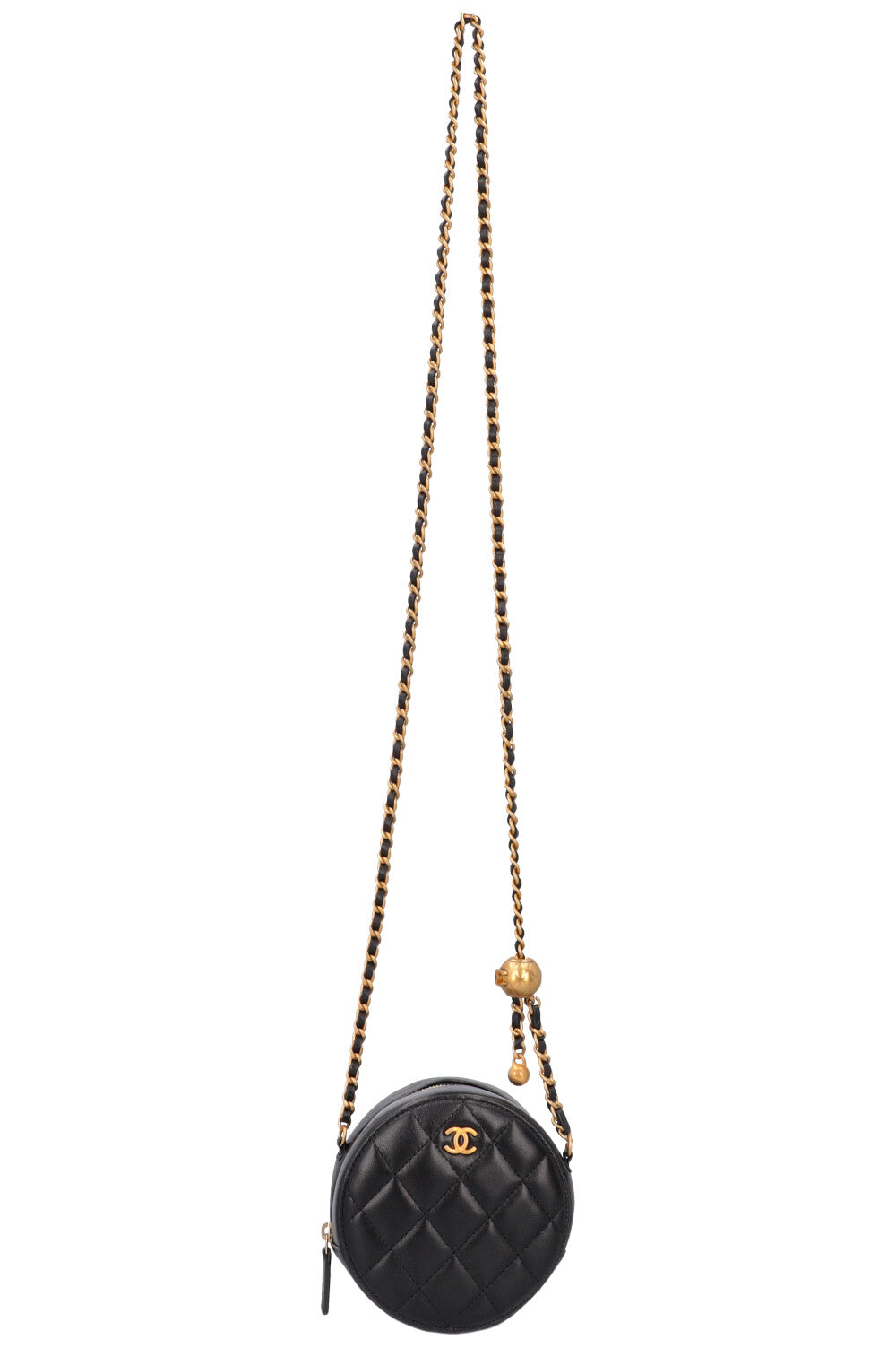 CHANEL Round Crossbody Bag Black