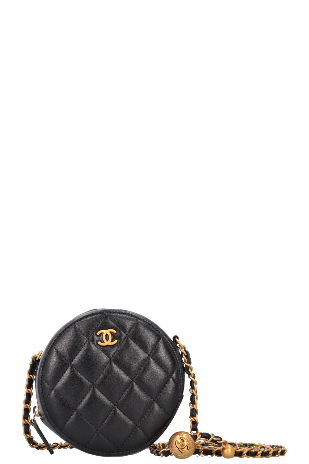 CHANEL Round Crossbody Bag Black