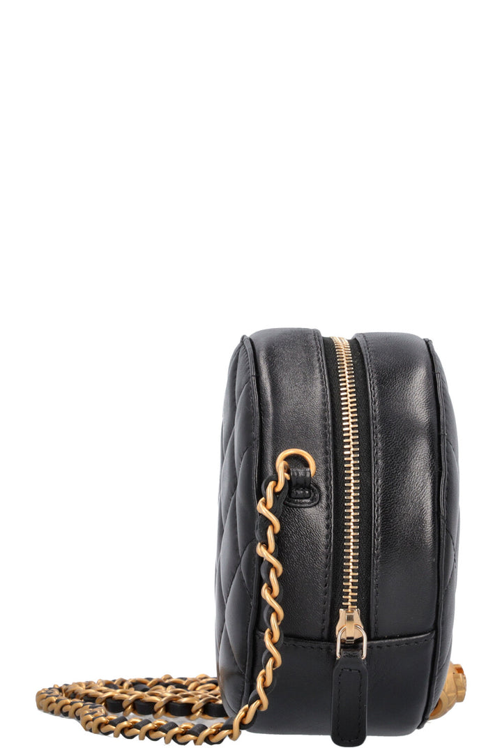 CHANEL Round Crossbody Bag Black