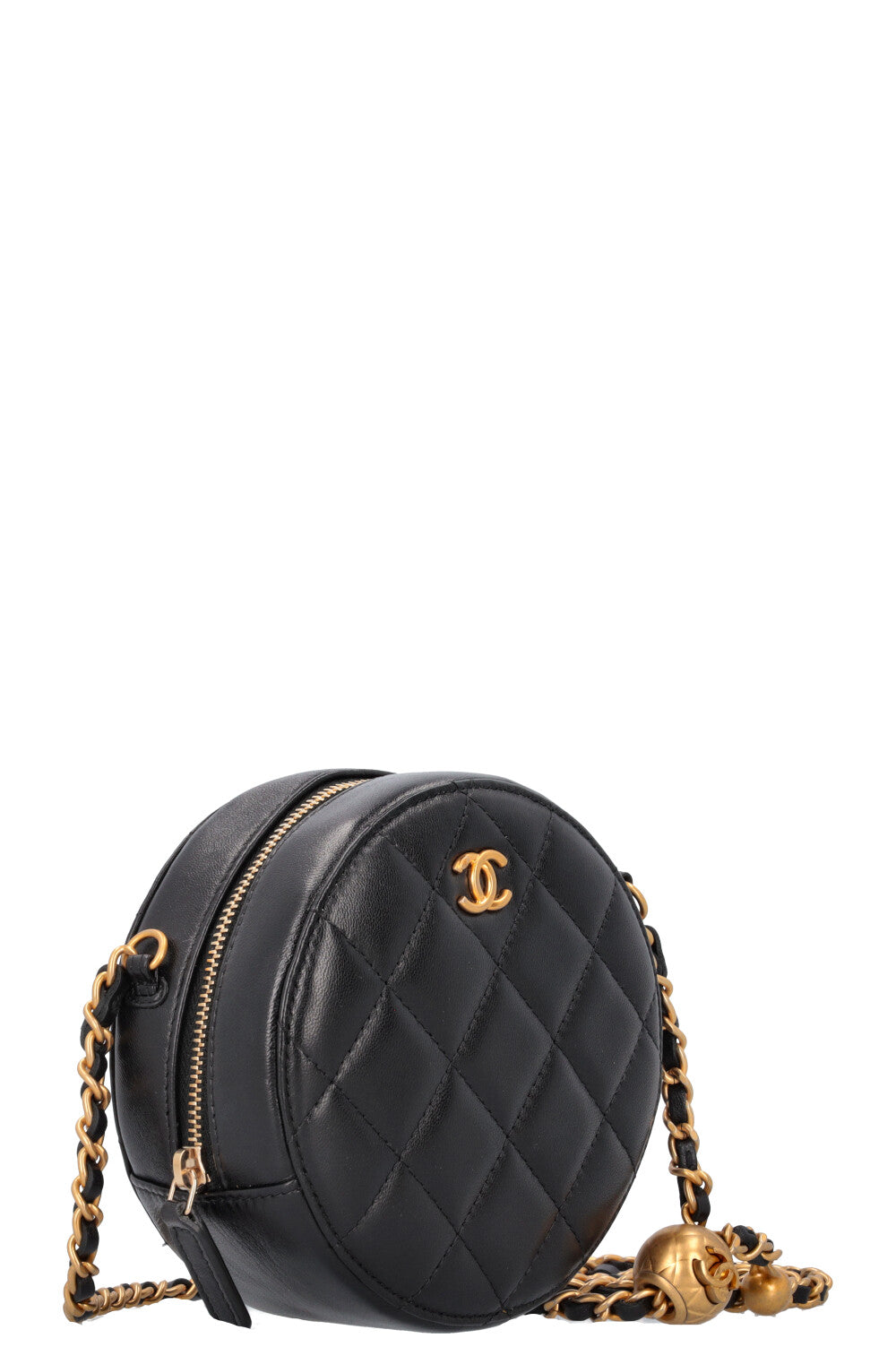 CHANEL Round Crossbody Bag Black