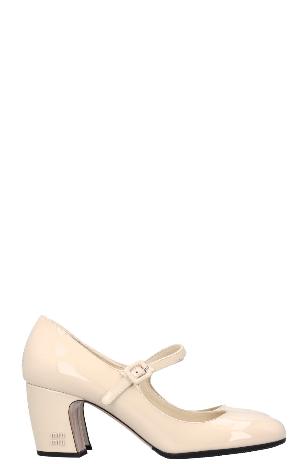 MIU MIU Mary Janes Patent Off White