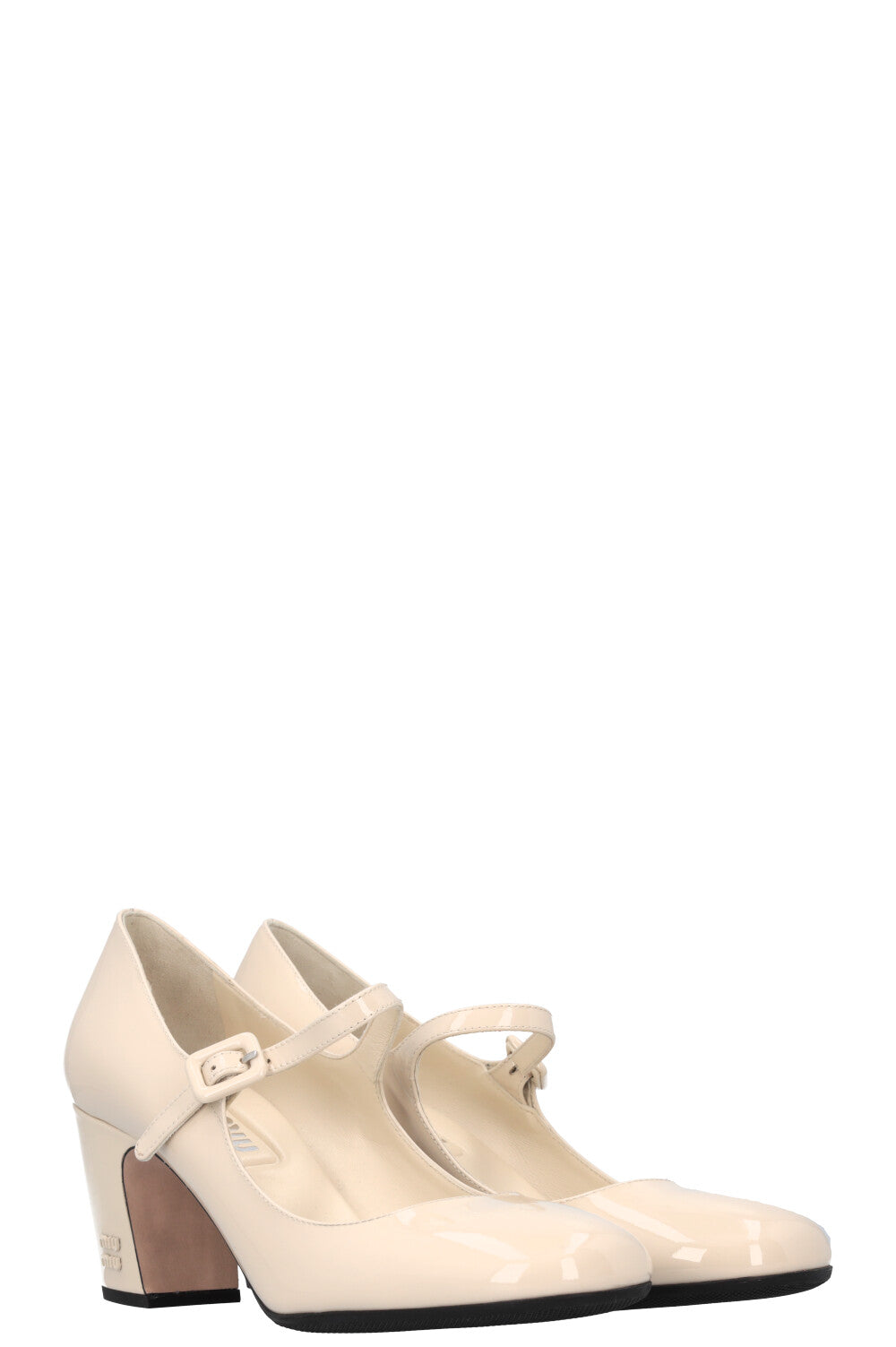 MIU MIU Mary Janes Patent Off White