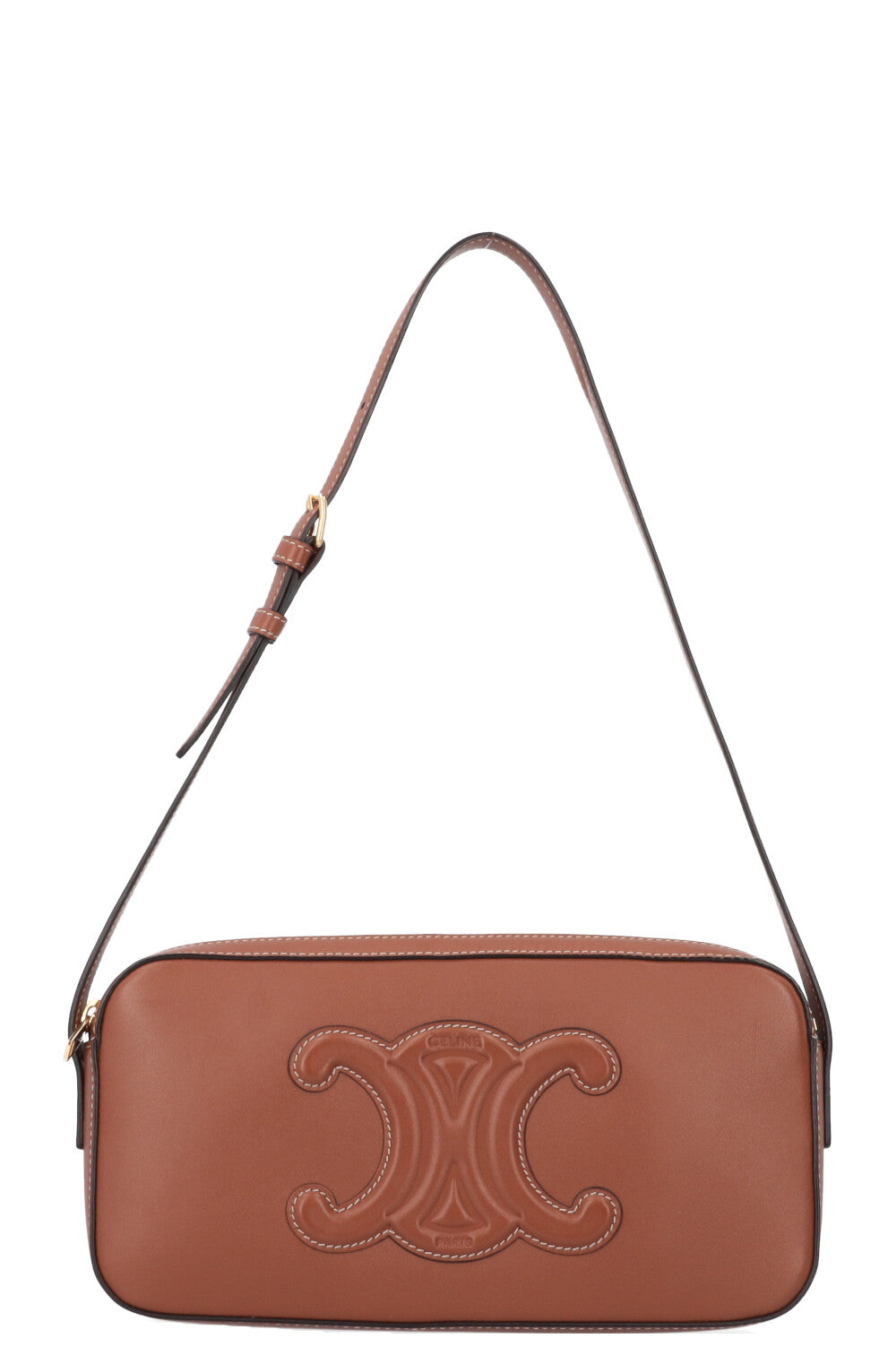 CELINE Mini Triomphe Camera Bag Calfskin Tan