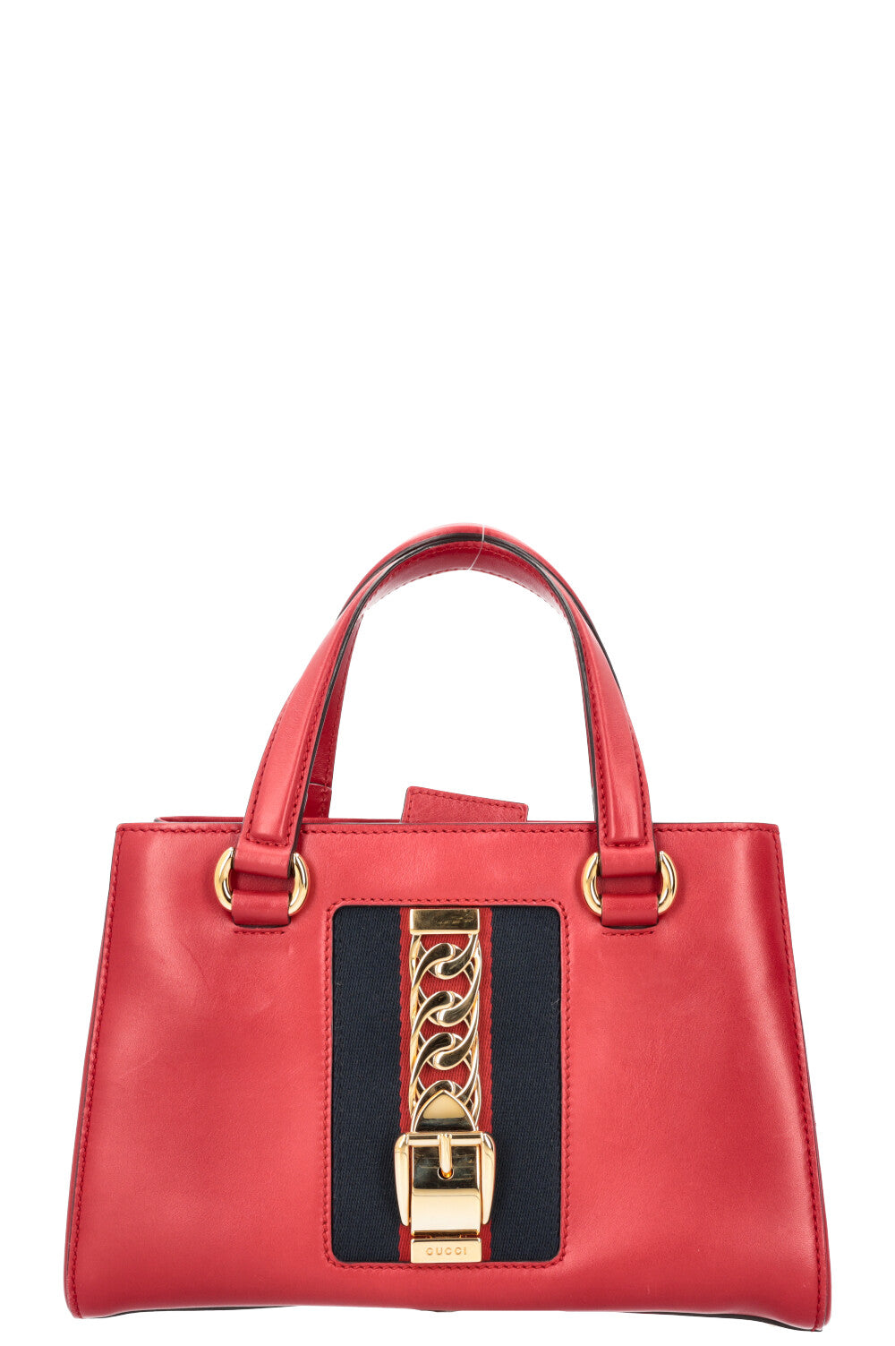 GUCCI Sylvie Chain Tote Bag Red