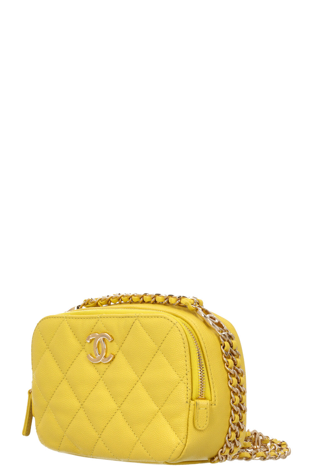 CHANEL Crossbody Bag Caviar Yellow